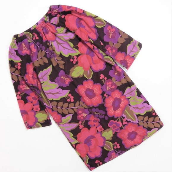 Sz M (8) Gap Kids Kensington Pink Purple Floral Corduroy Dress - Picture 3 of 10